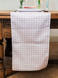 Avalon Home pink gingham table runner, 32x230cm - British product