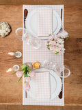 Avalon Home pink gingham table runner, 32x230cm - British product