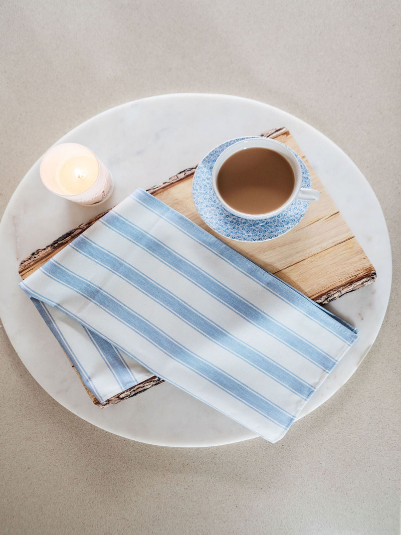 Avalon Home mid blue stripe tea towel 45x68cm, imported from the UK