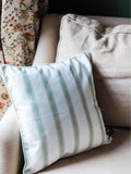 Avalon Home cushion cover sage ticking stripe 45x45cm - British product