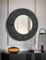 M&S Gallery Direct Kakuda Large Round Wall Mirror- Buy online at McGrocer