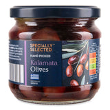 Kalamata olives in brine, whole stone-in - British product