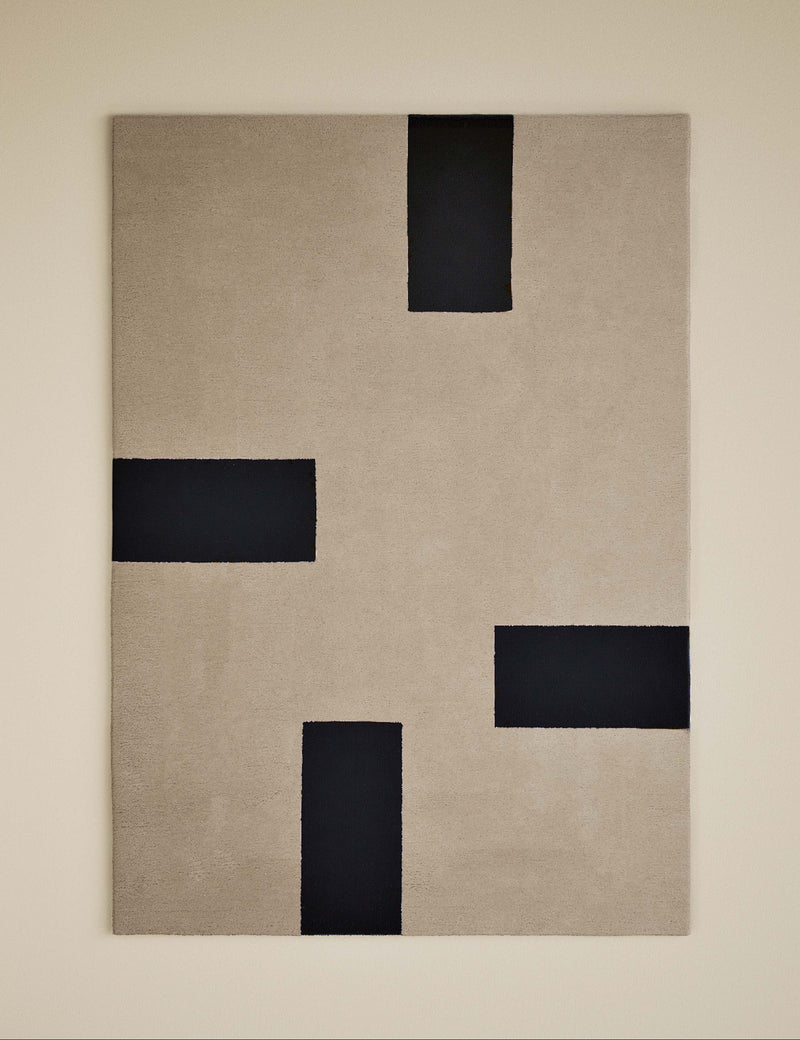 Kelly Hoppen pure wool dash geometric rug, imported from the UK