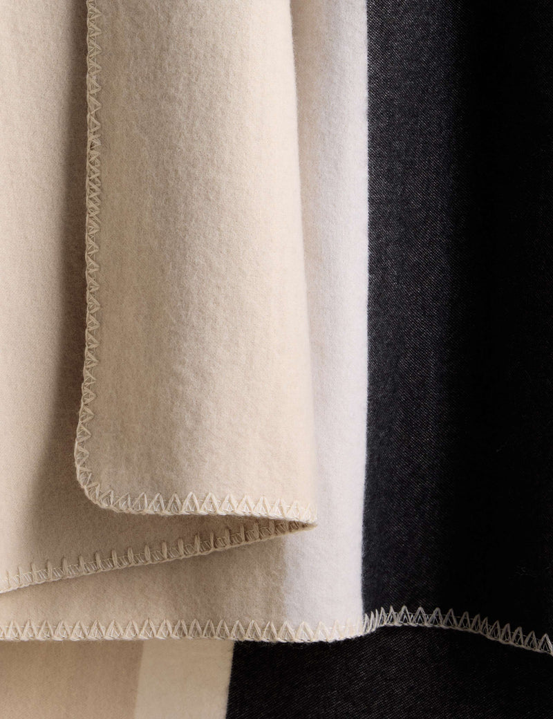 Kelly Hoppen wool blend colour block brushed throw 130x160cm, UK version