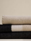 Kelly Hoppen wool blend colour block brushed throw 130x160cm, UK version