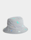 Kids embroidered bucket sun hat 1-10 yrs (British brand)