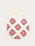 Kids pure cotton crochet tote bag with colourful design, imported from the UK
