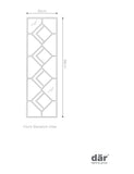 Dar rectangular hanging wall mirror with gold diamond pieces, imported from the UK
