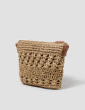 Monsoon knitted tote bag raffia texture, UK version