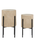 Gallery Home set of two black iron planters - British product
