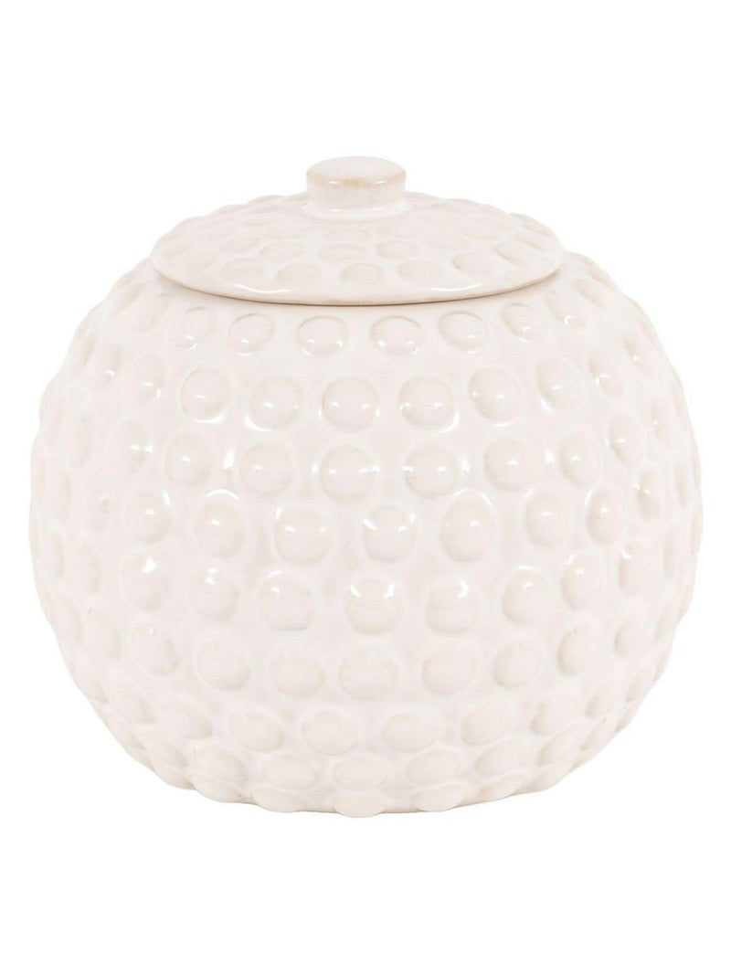 Gallery Home white beaded ceramic small jar, imported from the UK