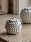 Gallery Home white beaded ceramic small jar, imported from the UK