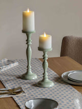 Next Gallery Home Green Metal Candlestick 22cm- Buy online at McGrocer
