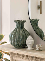 Next Gallery Home Green Glazed Wavy Vase- Buy online at McGrocer