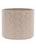 Gallery Home grey embossed ceramic planter for indoor plants - British product