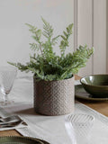 Gallery Home grey embossed ceramic planter for indoor plants - British product