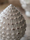 Gallery Home white rustic pinecone sculpture 20cm, UK version