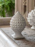 Gallery Home white rustic pinecone sculpture 20cm, UK version