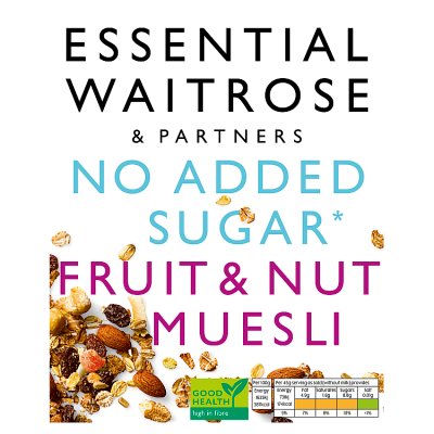 Waitrose Fruit & Nut Muesli 1kg, imported from the UK