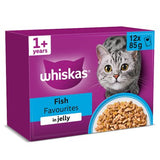 Whiskas Fish Favourites wet cat food pouches 12x85g, imported from the UK