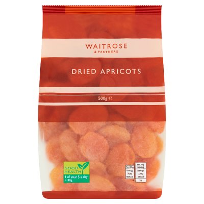 Waitrose dried apricots 500g, imported from the UK