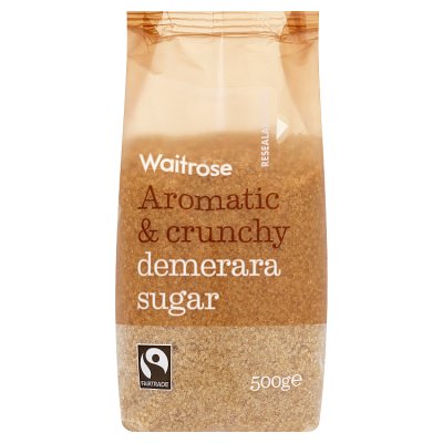 Waitrose Fairtrade Demerara sugar 500g, imported from the UK