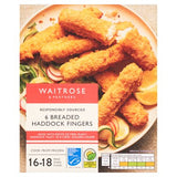 Waitrose 6 breaded haddock fingers 330g (British brand)