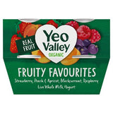 Yeo Valley organic yogurt Fruity Favourites 4x110g, imported from the UK