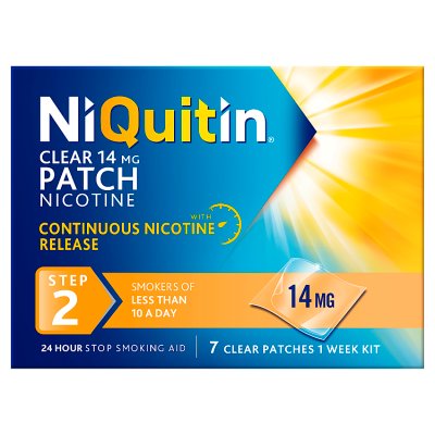 NiQuitin nicotine patches 14mg step 2 pack of 7 (British brand)