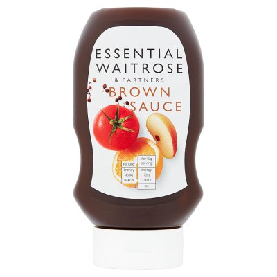 Essential squeezy brown sauce bottle 470g, UK version