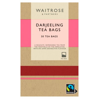 Waitrose Darjeeling tea 50 tea bags 125g (British brand)