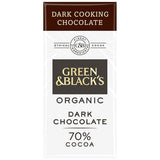 Green & Blacks cooking dark chocolate 150g, imported from the UK