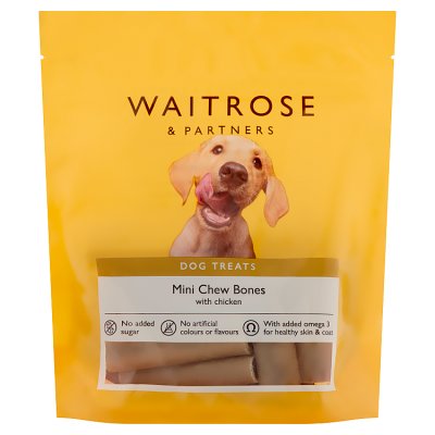 Waitrose dog treats Mini Chew Bones Chicken 200g, UK version