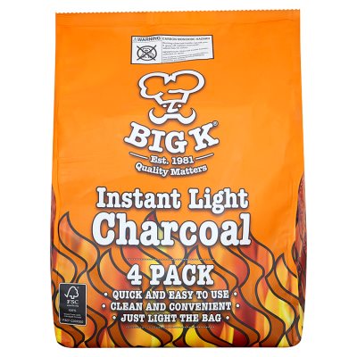 Big K instant lighting charcoal 4x1kg (British brand)