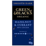 Green & Black's organic hazelnut currant dark chocolate 90g - British product
