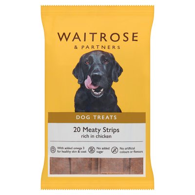 Waitrose Meaty Strips chicken dog treats 200g - British product