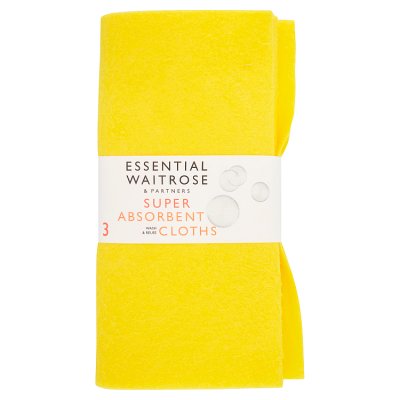 Waitrose super absorbant cleaning cloths 3 pack (British brand)