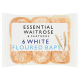 Waitrose Essential white floured baps 6 pack (British brand)