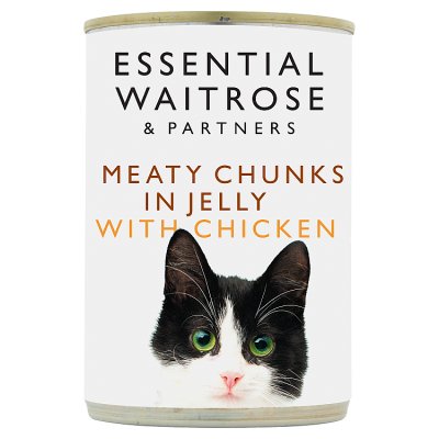 Waitrose Essential cat food in jelly with chicken chunks 400g (British brand)