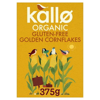Kallo organic corn flakes 375g, imported from the UK