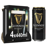 Guinness Draught Stout beer cans 4x440ml, imported from the UK