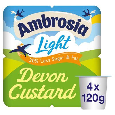 Ambrosia light custard dessert pots 4x120g - British product
