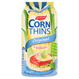 Real Foods Corn Thins Original 150g, imported from the UK