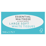 Waitrose Essential large soft white tissues 100 sheets - British product