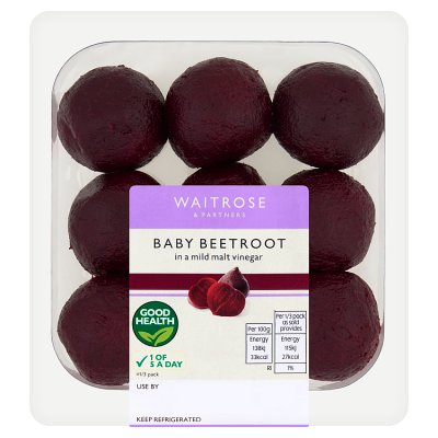 Waitrose baby beetroot pickled in malt vinegar 250g (British brand)