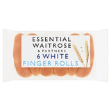 Waitrose Essential White Finger Rolls 6 pack - British product