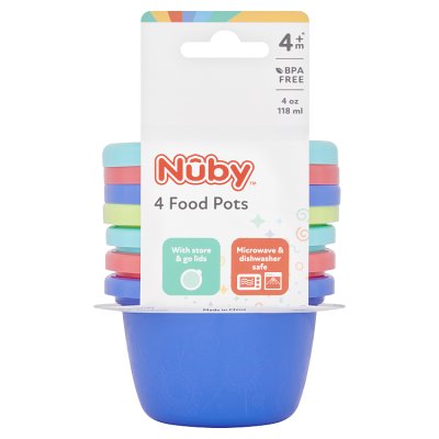 Nuby baby food storage pots with lids - British product