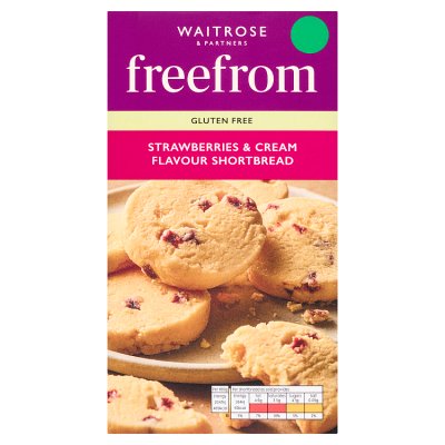 Waitrose strawberries and cream shortbread 150g, imported from the UK