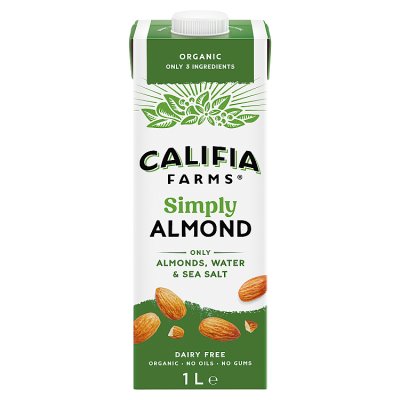 Califia Farms unsweetened organic almond drink 1 litre, imported from the UK