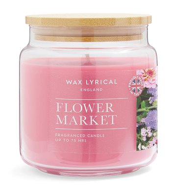 Wax Lyrical Flower Market candle medium jar 335g, imported from the UK
